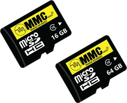 MMC Premium 16GB+64GB Micro SD card, 16GB+64GB Memory Card, Class 10 (Lifetime warranty) MMC 16GB + 64GB Combo 64 GB MicroSD Card Class 10 15 MB/s  Memory Card Compatible with Camera, Gaming Console, Mobile, Tablet