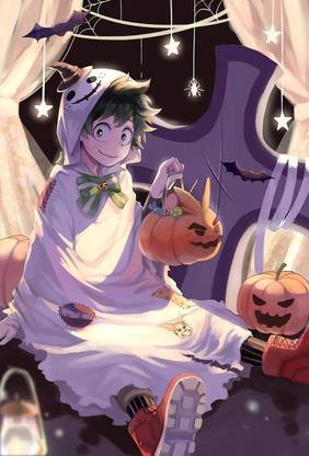 Midoriya Izuku Boku No Hero Academia Smiling Halloween Matte Finish Poster Paper Print