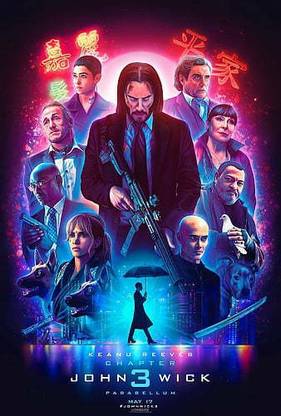 John Wick John Wick Chapter 3 Keanu Reeves Movie Poster Vertical Matte Finish Poster Paper Print