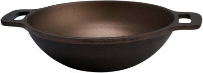 damurhu PURE-SEASONED CAST IRON DAM KHUSHI KADAI ,SIZE-11IN'S WITH 2.2L CAPACITY. Kadhai 6 cm diameter 2.2 L capacity