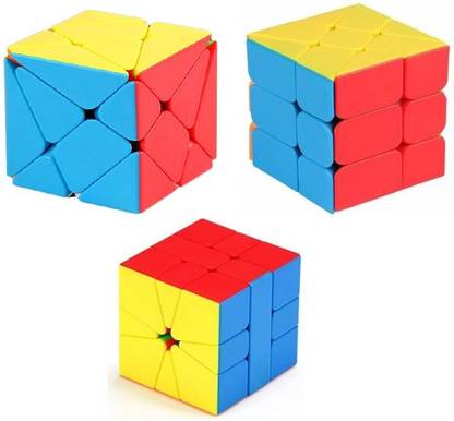 JSR CART 3pcs Combo Stickerless Speed Axis Cube, Square Cube & Windmill Cube