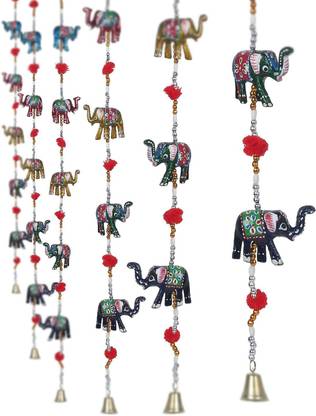 ROYAL ARTS AND CRAFTS Beautiful Handmade Rajasthani Decorative Elephant Door Hanging Pake Of- 4 ( For Home Décor ) Decorative Showpiece  -  12 cm