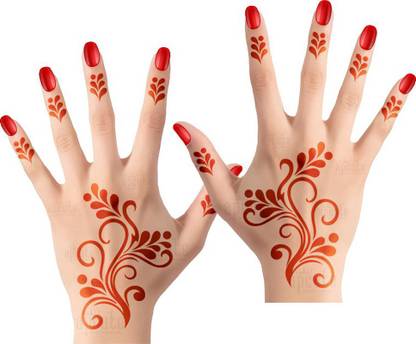APCUTE Mehandi Henna Temperory Tattoo Design Stencils Sticker for Hand