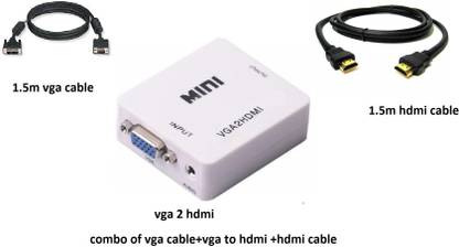 VSDHANDA  TV-out Cable vga to hdmi converter + vga cable + hdmi cable combo pack