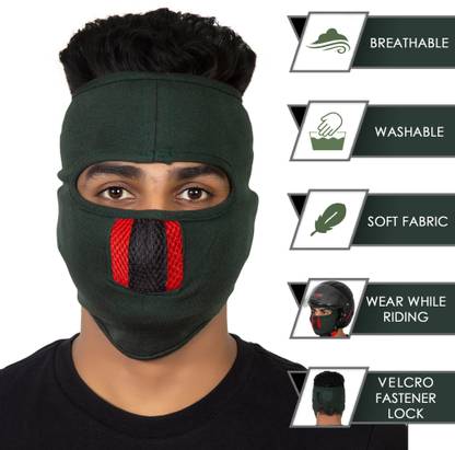 IM UNIQUE Green, Red, Black Bike Face Mask for Men
