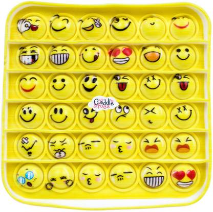 CADDLE & TOES POPIT Push Pop Bubble Fidget Sensory Toy (Emoji Square) Bath Toy