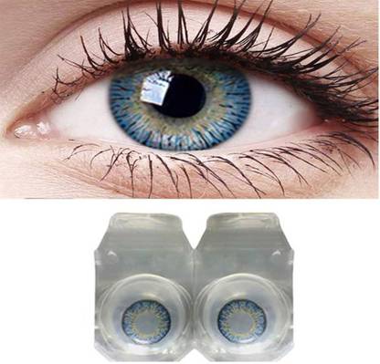 Gold Look blue color contact lens ( Zero Power)