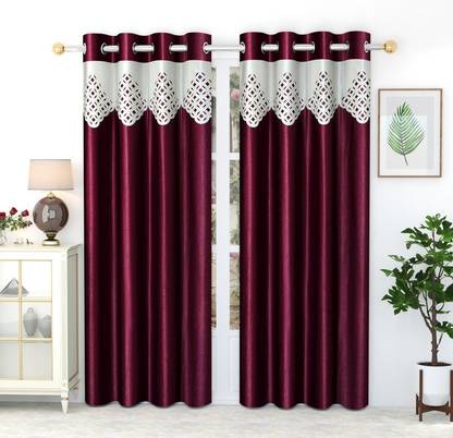 LAfiona 182 cm (6 ft) Polyester Room Darkening Window Curtain (Pack Of 2)