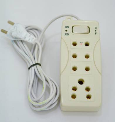 Prop It Up ELECTRIC BOARD EXTENSION CORD POWER STRIP MULTI PLUG 1+3 SOCKET 1 + 2M CABLE 6 A Five Pin Socket
