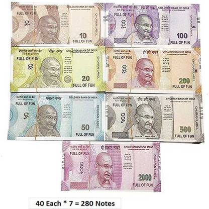Dilurban Best Playing Indian Notes for Fun Paper Kids Note-40 EACH NAKLI NOTE NAKLI INDIAN TOY NOTE Gag Toy
