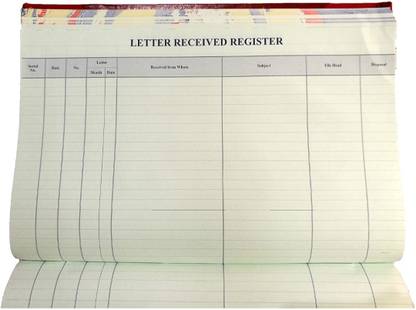 R K SALES Despatch Register Letter Receive Register 275 PAGES PACK OF 1 1-Part Record keeping book