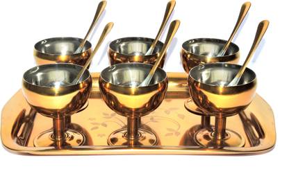 RAJ ice cream cup gold Cup Serving Set