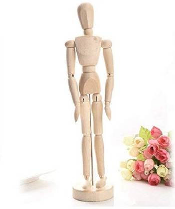 KRAFTMASTERS 14CM Wooden Mannequin Model for Artist Sketching Hand Blockhead Home Decoration Decorative Showpiece  -  14 cm