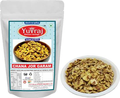 Yuvraj Food Product Chana Jor Garam ( Plain ) Roasted channachur 400 gm pack