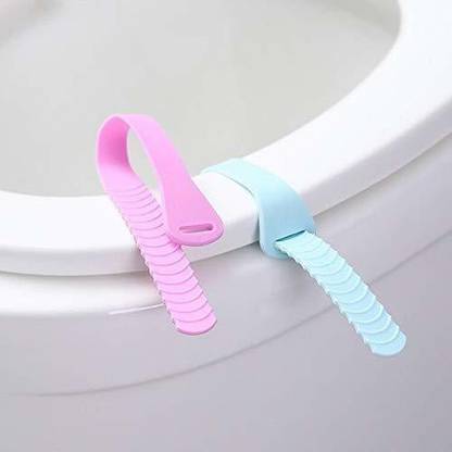 Newvent 2pcToilet Seat Lifter Lid Handle Toilet Seat Lifting Band(Color:Blue pink ) Custom Fit Toilet Seat Lid Lock