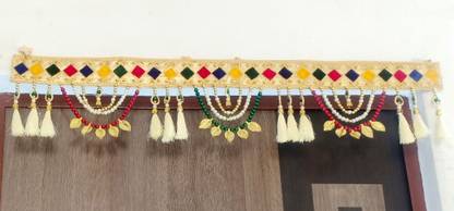 P A HEALTH AND FITNESS Ttraditional Patchwork Border Moti Design Main Gate Toran/Bandarwal Decor [3Ft] Toran