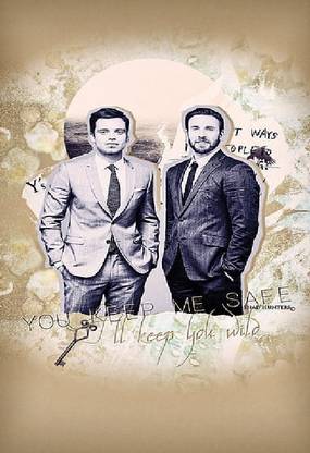 actor captainamerica best friend chris evans sebastian stan wallpaper Poster Paper Print