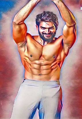 karthikeya telugu actor six pack wallpaper Poster Paper Print
