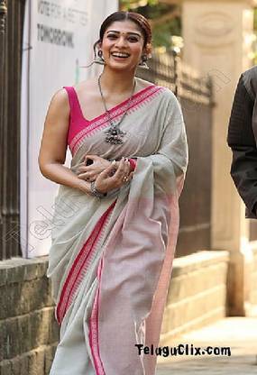 nayanathara actor beautiful smiling face saree wallpaper Poster Paper Print