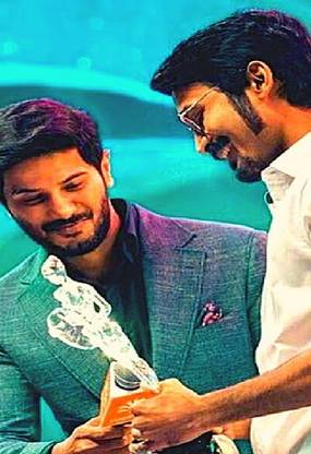 dhanush and dulquer actor danush dq dulquer salman wallpaper Poster Paper Print