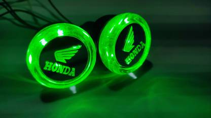 ULTRAWAY Motorcycle LED Light Blinker Indicator Handle Bar End (White and Green) Bike Handlebar Weights