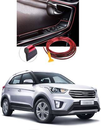 PROEDITION Car Interior Moulding Trim Car Decorative Filler Insert Strips A13 Matte, Glossy, Chrome Hyundai Creta Rear Garnish