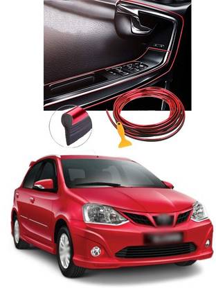 XZRTZ Car Interior Moulding Trim Car Decorative Filler Insert Strips A237 Matte, Glossy, Chrome Toyota Etios Liva Rear Garnish