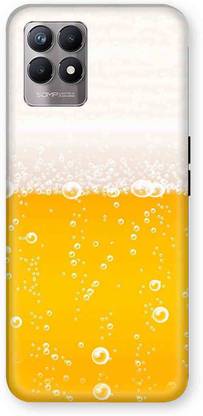 NDCOM Back Cover for Realme 8i Closeup Glass Of Beer With Foam Printed