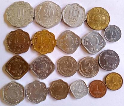 MANMAI COINS 20 X ALL DIFFERENT COIN COLLECTION INDIA - UNC Condition Modern Coin Collection