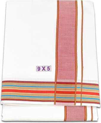 Vimayam Pure Cotton Dhoti & Towel 9X5 Solid Men Dhoti