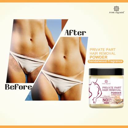 Pink Square Sandalwood Fragrance Private Part Hair Removal Powder 100g Wax