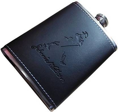 Rangwell Stainless Steel and Stitched Leather Hip Flask 8 Oz Alcoholic Beverage Holder Stainless Steel Hip Flask