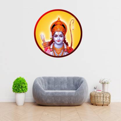 Devil designs 55 cm lord shri ram Colorful Wall Sticker Picture 372 Self Adhesive Sticker