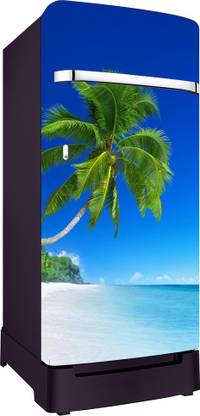 ANSHIKASTYLE 60.96 cm band coconut tree single door fridge wallpaper size ( 24x49) Inch Self Adhesive Sticker