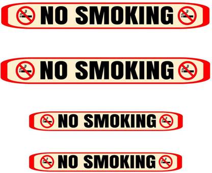 HindK 7.62 cm PLEASE NO SMOKING SIGNS OR SYMBOL SIGN Self Adhesive Sticker