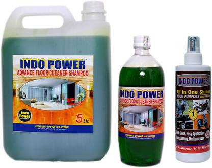 INDOPOWER FLOOR CLEANER SHAMPOO JASMEIN (1ltr.+ 5ltr.) COMBO PACK+ALL IN-ONE SHINER 200ml. Jasmine