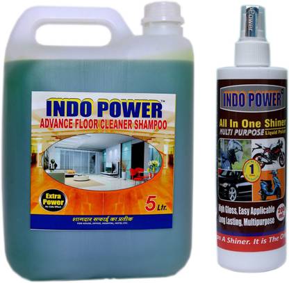 INDOPOWER FLOOR CLEANER SHAMPOO (JASMEIN) 5ltr.+ALL IN-ONE SHINER 200ml. Jasmine