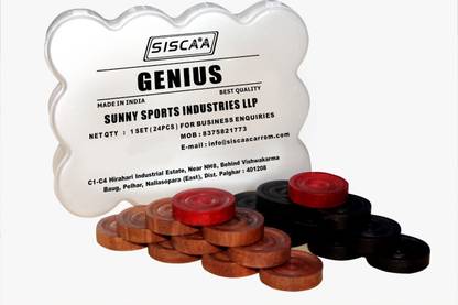siscaa GENIUS HOME USE CARROM 24 COINS SET Carrom Pawns
