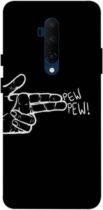 printoworld Back Cover for One Plus-7-T-Pro - Pew Pew Printed Back Case Cover
