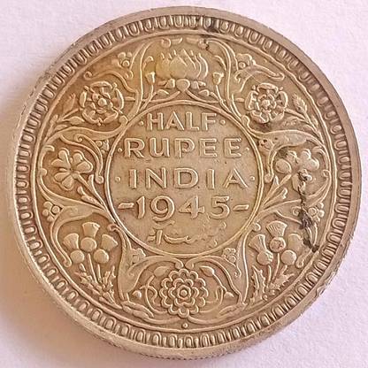 MANMAI COINS British India - ½ Rupee - George VI ( 1940 -1945) Silver Medieval Coin Collection