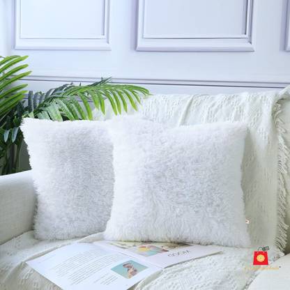 Wondershala Fur, Faux Silk, Microfiber Cushions Cover