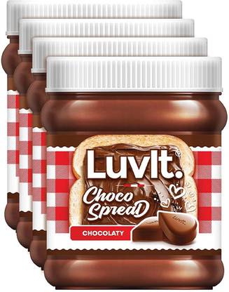 LuvIt Luscious Choco Spread | Made with Cocoa | Sandwich | Cake | Milk Shakes 1160 g 1240 g  (Pack of 4)