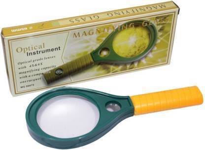 TOOLBUX Hand-Held 65mm ( 4X & 6X ) Optical Grade Double side Magnifying Glass 4 X & 6 X Magnifying Glass
