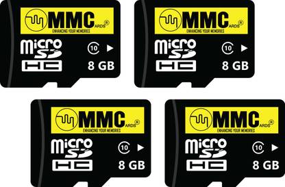 MMC MMC 8GB Micro SD Card Pack 4 8 GB MicroSDHC Class 10 15 MB/s  Memory Card