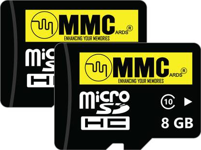 MMC MMC 8GB Micro SD Card Pack 2 8 GB MicroSDHC Class 10 15 MB/s  Memory Card