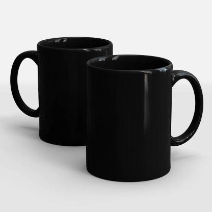 Sublikraft Glossy Full Black Ceramic Coffee Mug