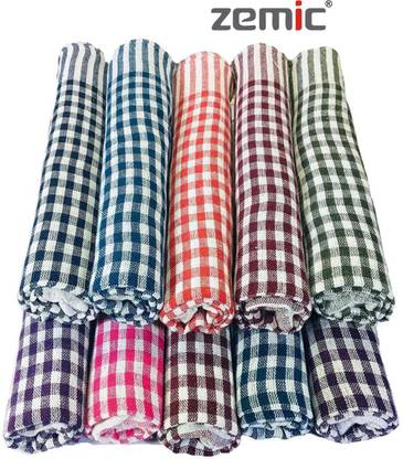 zemic 12 PCS 16x16 Inch 100% Cotton Duster and Cleaning Cloth for Home Multicolor Cloth Napkins