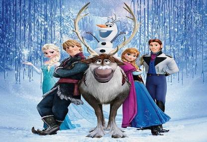 9F5DTps8 snow snowflakes ice deer wallpaper Poster Paper Print