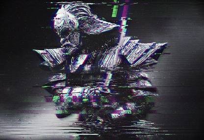 hP9DVqq6 glitch art abstract distortion rgb wallpaper Poster Paper Print