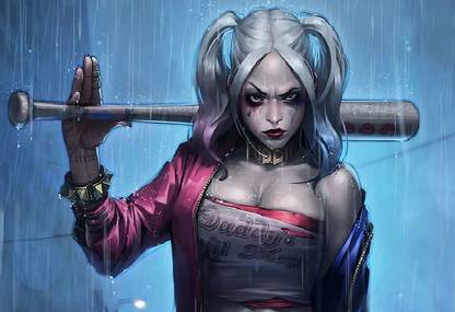 sgP718X4 suicide squad dc comics harley quinn wallpaper Poster Paper Print